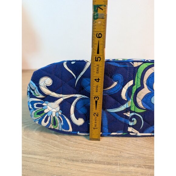 Vera Bradley Mediterranean Blue Paisley Floral Shoulder Bag Purse Cute - Picture 8 of 8